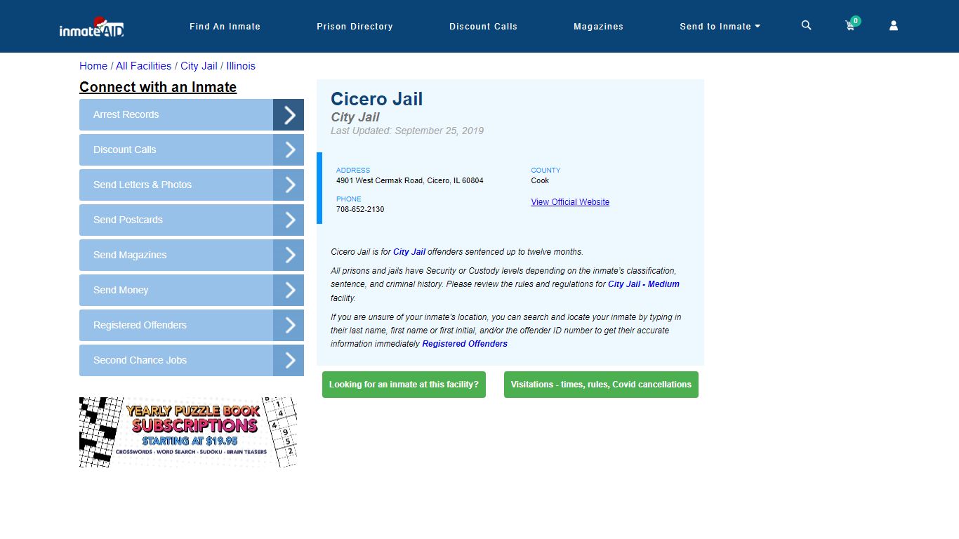 Cicero Jail | Inmate Locator